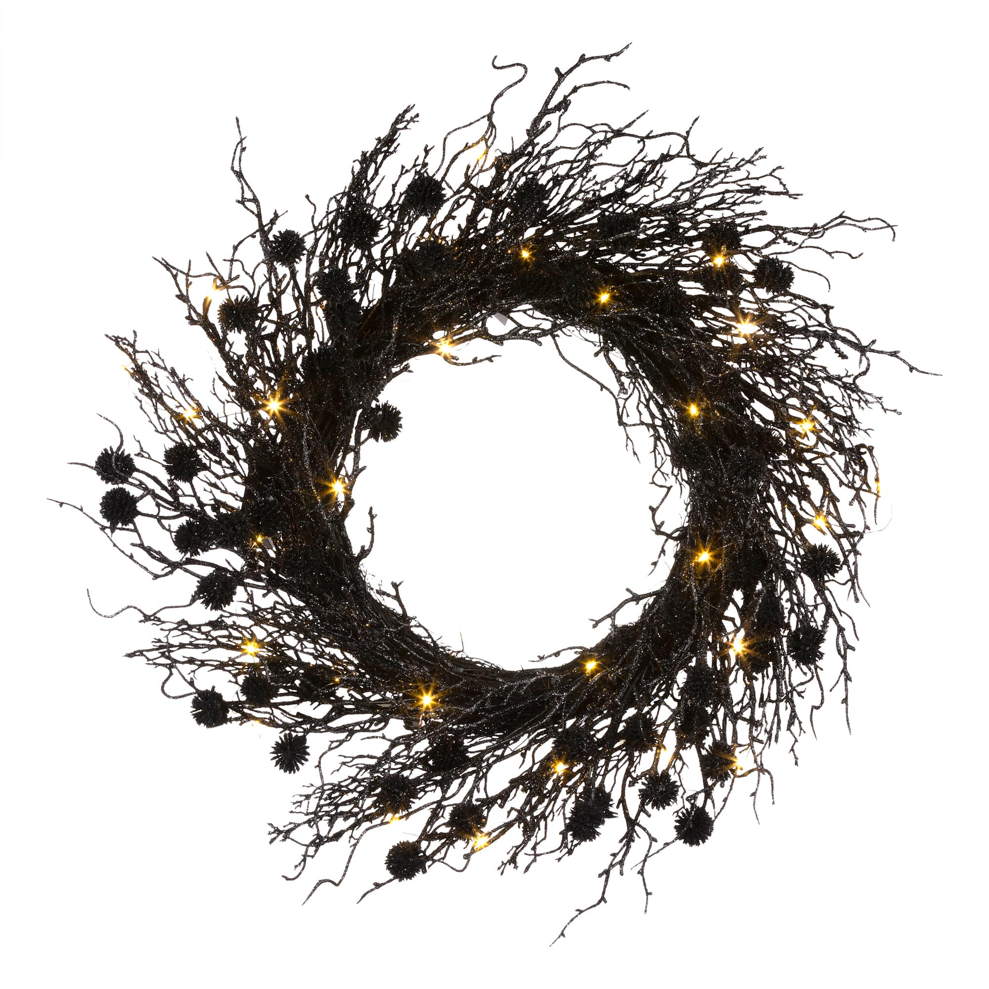 24" Halloween Deadwood Pre-Lit LED Wreath